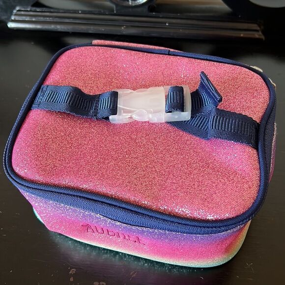 Pottery Barn Kids Mackenzie Rainbow Ombre Sparkle Glitter Mini Lunch Box - Picture 2 of 8